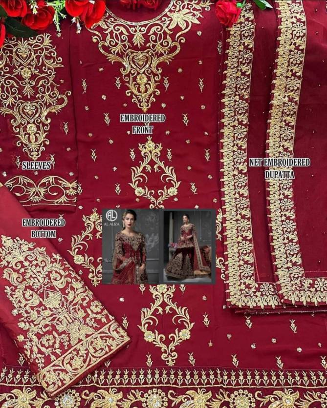 Al Aliza 1122 Bridal Wedding Wear Georgette Heavy Embroidery Work Pakistani Salwar Kameez Collection